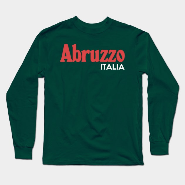 Abruzzo // Italia Typography Region Design Long Sleeve T-Shirt by DankFutura